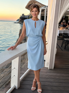 Jamil | Draped Keyhole Midi Dress