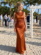 Virella | Sleeveless Boat Neck Fitted Maxi Dress
