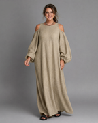 Sylphine | Cold Shoulder Balloon Sleeve Relaxed Maxi Dress