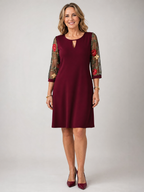 Iyora | Embroidered Mesh Sleeve Mini Dress