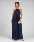 Shotle | Sleeveless Soft Neck Flowing Maxi Dress