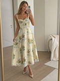 Lynn | Soft Corset Style Structured Bodice Midi Dress