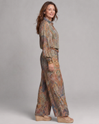 Virezza | Ornate Paisley Print Blouse And Wide Leg Pants Set