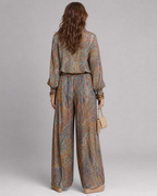 Virezza | Ornate Paisley Print Blouse And Wide Leg Pants Set