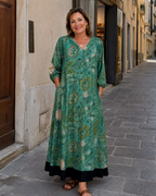Siseman | Botanical Vine Print Relaxed Pocket Midi Dress