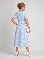 Marion | Floral Print Short Sleeve V Neck Midi Dress