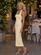 Sabre | Halter Neck Fitted Silhouette Midi Dress