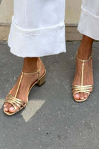 Metallic Heel Sandals