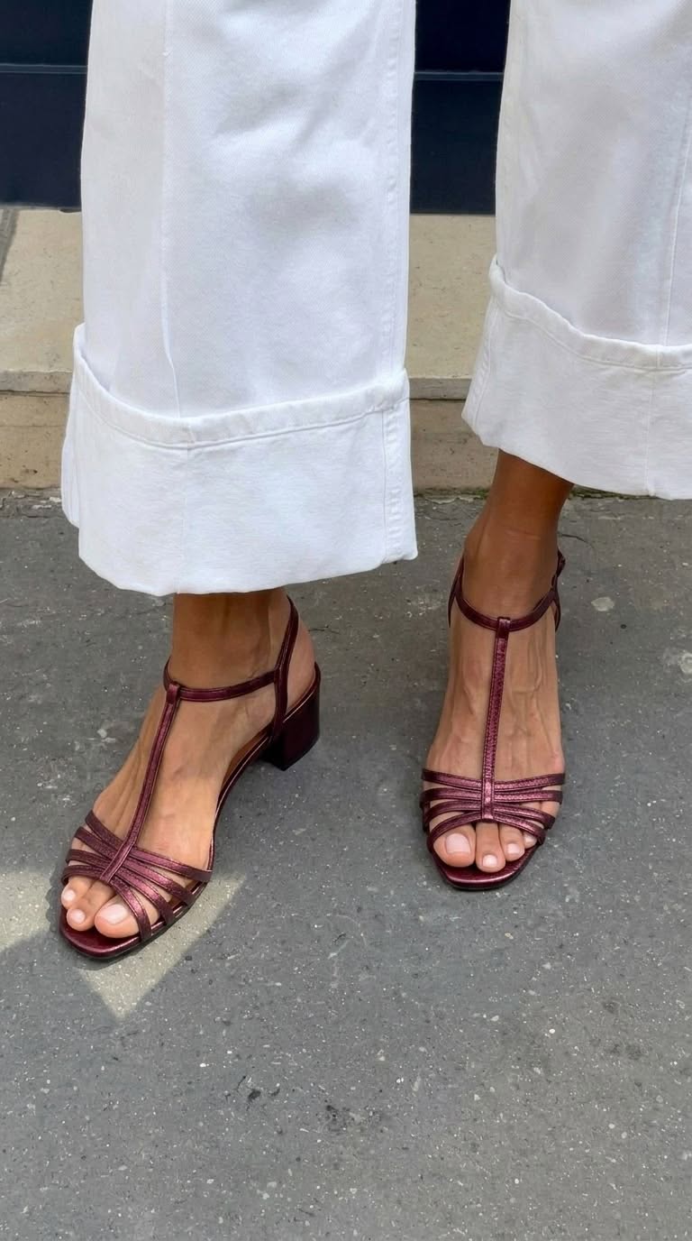 Metallic Heel Sandals