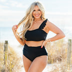 Beach Trip Swim Top, Black
