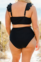 Beach Trip Swim Top, Black