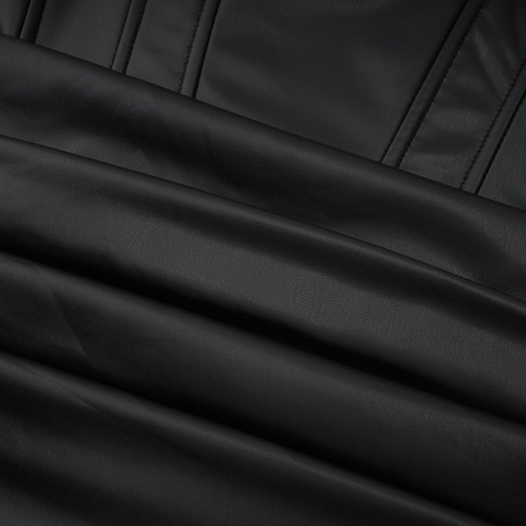 Agnes | Textured Faux Leather Off-the-Shoulder Mini Dress