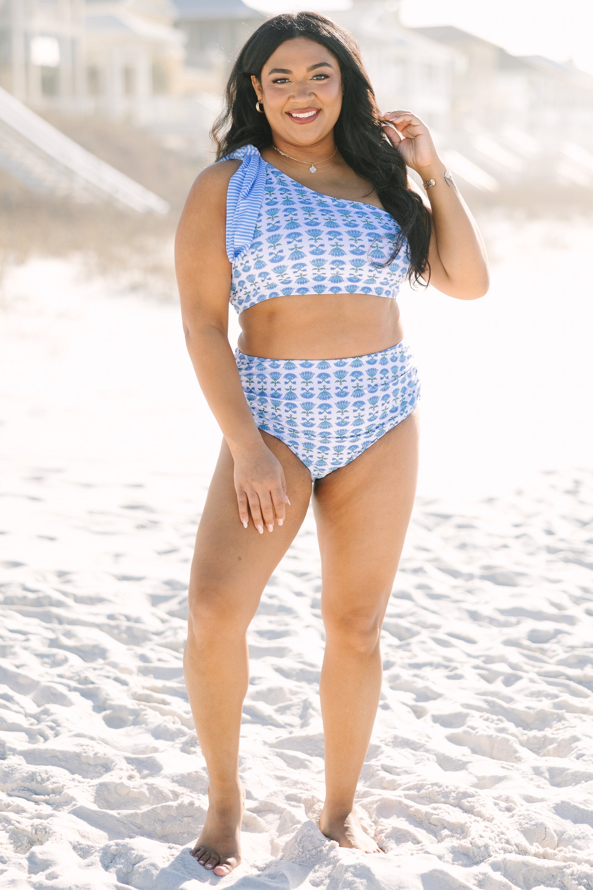 Here For The Sun Swim Bottoms, Blue Floral