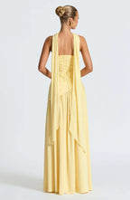 Donna | Asymmetrical Strapless Sculpted Maxi Dress