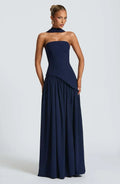 Donna | Asymmetrical Strapless Sculpted Maxi Dress