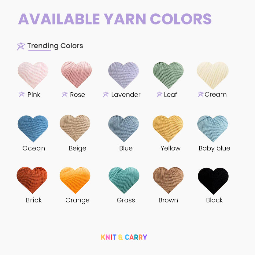 Available yarn colors