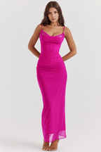Larissa Women’s Maxi Dress | Draped Festive Gown & Stylish Workwear