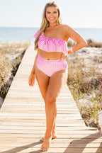 Let's Go Watch The Sunset Swim Bottom, Pink Stripe