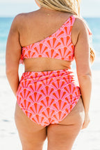 Let's Go Watch The Sunset Swim Top, Pink Geo