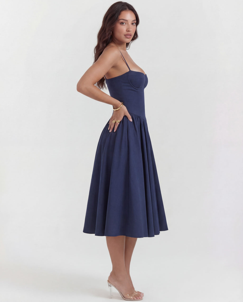 Amaria | Underwired Sweetheart Neckline Corset Midi Dress