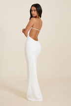 Darlene | White Sculpted Strapless Maxi Dress