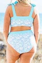 Pool Days Bottom, Blue Floral