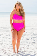 Proceed Into Paradise Swim Bottom, Neon Pink