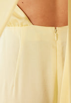Lola | Buttery Yellow Halterneck Satin Maxi Dress