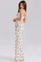 Flaws | Floral Lace Corset Bodycon Maxi Dress