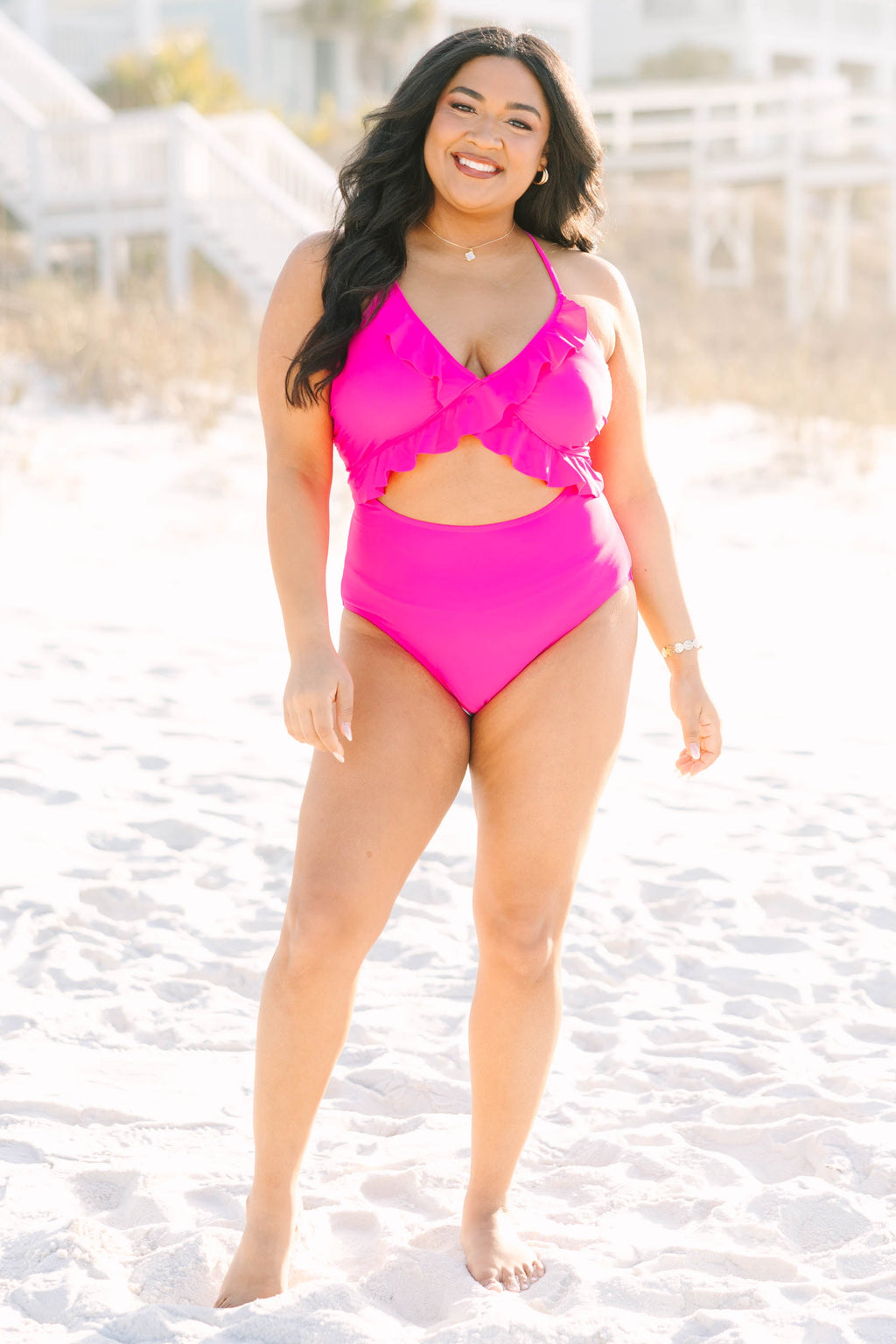 Do Not Disturb Swimsuit, Hot Pink