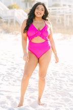 Do Not Disturb Swimsuit, Hot Pink