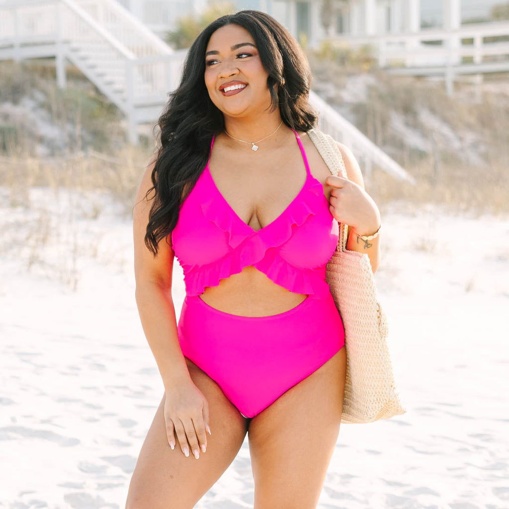 Do Not Disturb Swimsuit, Hot Pink