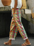 ZENARIA – COMFORTABLE CHECKERED PANTS