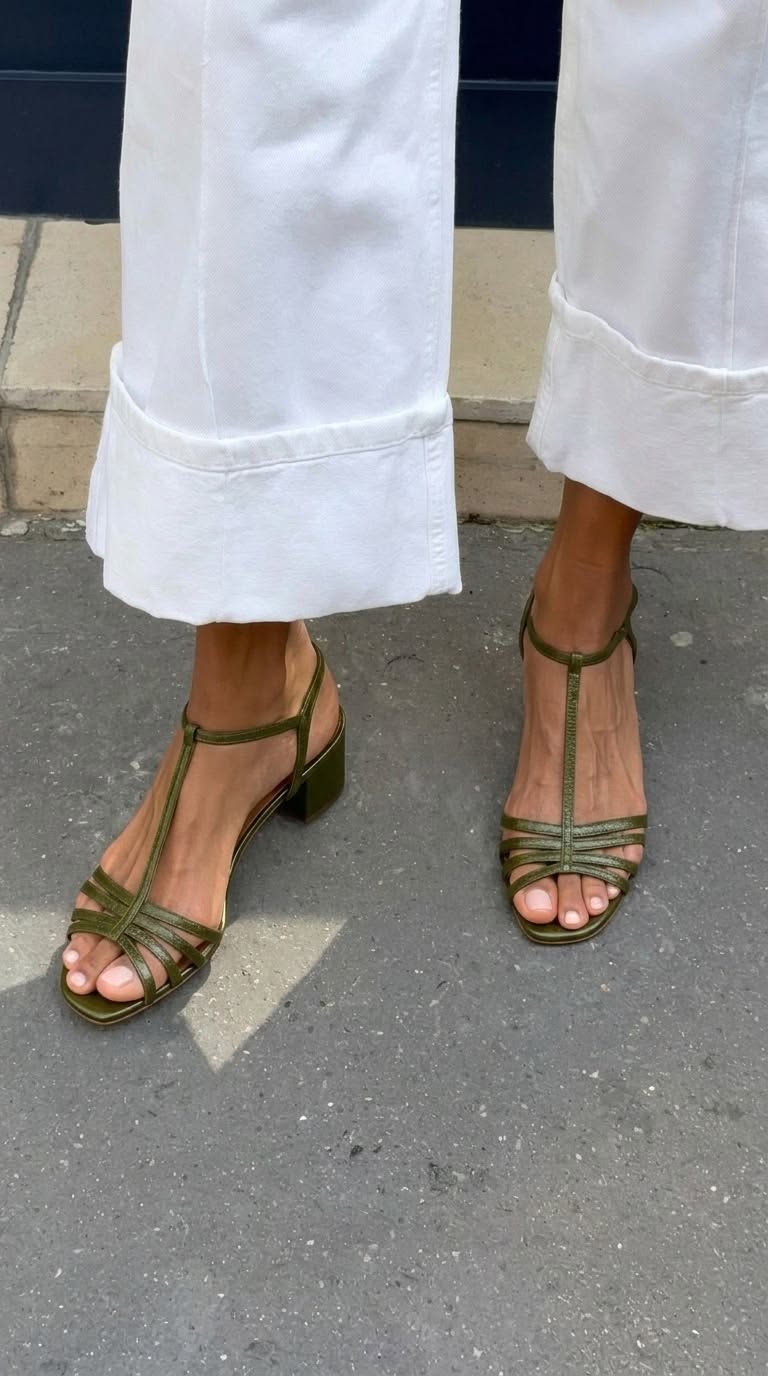 Metallic Heel Sandals