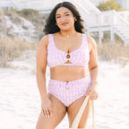 Electric Blossom Swim Top, Floral Fusion
