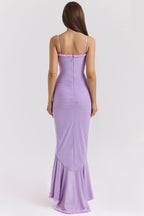 Mona | Cascading Ruffle Sweetheart Ruched Maxi Dress