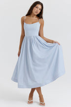 Samara | Elegant Sleeveless Open Back Midi Dress