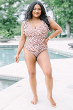 Spending My PTO Swimsuit, Brown Zebra