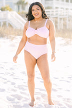 Sunday Sweetheart Swim Bottom, Pink Gingham