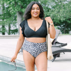 Waiting For You Swim Top, Black